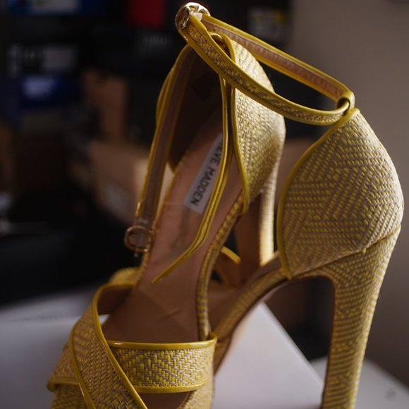 Steve Madden heels prada size 9 tropical havana yellow - Picture 4 of 10
